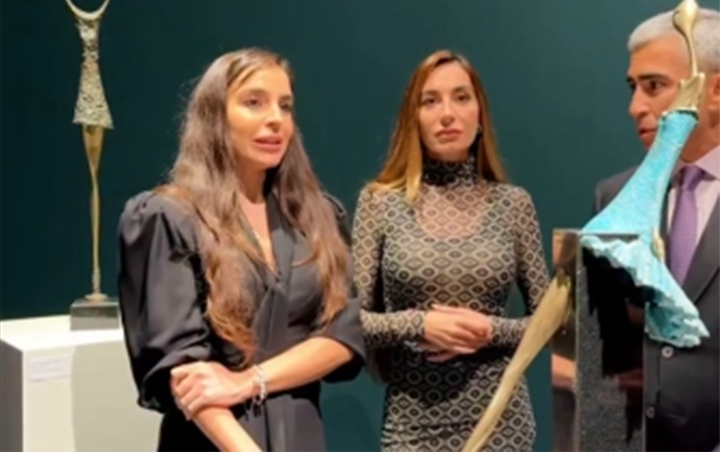 Leyla Əliyeva Berlindəki incəsənət qalereyasından paylaşım etdi - Video