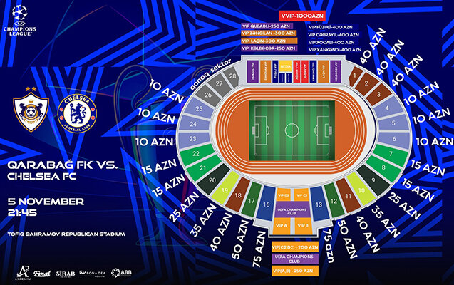 "Qarabağ" – "Çelsi" matçının biletləri nə zaman satışa çıxarılacaq?