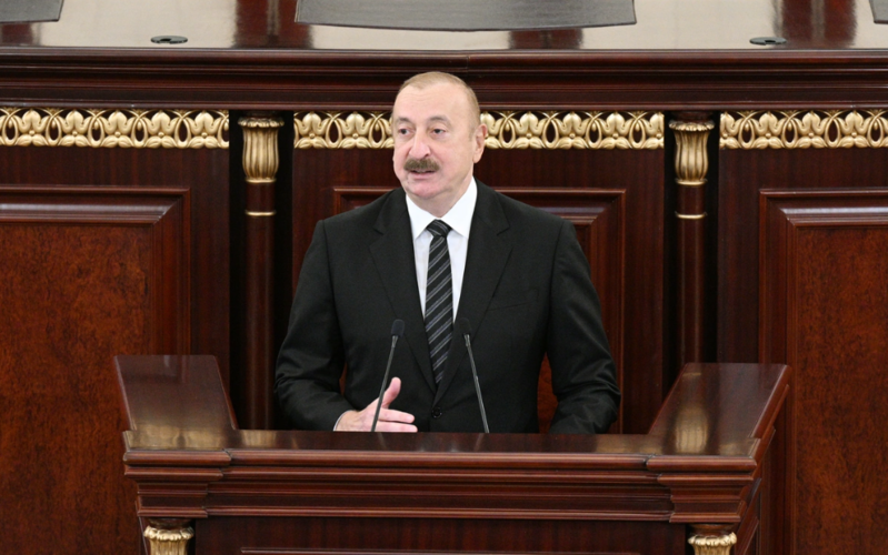 İlham Əliyev AMEA-nın 80 illik yubileyinə həsr olunmuş yığıncaqda çıxış edib