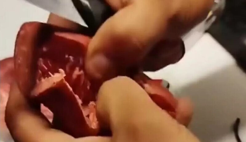 Vətəndaşın aldığı kolbasanın içindən görün nə çıxdı - VİDEO