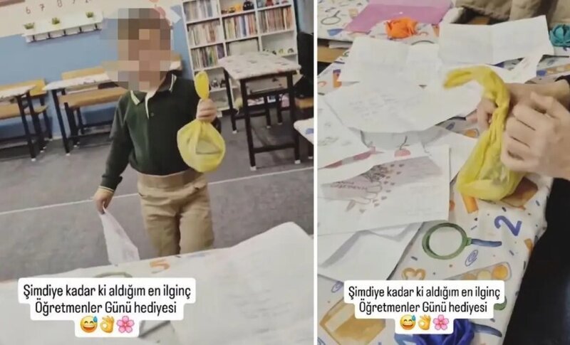 Maddi durumu zəif olan şagirdini və onun hədiyyəsini paylaşan müəllimin videosu geniş müzakirələrə səbəb oldu - VİDEO