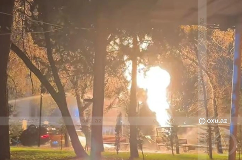 Bakıda "Porsche"nin düşdüyü qəzada GÜCLÜ YANĞIN: Xəsarət alanın vəziyyəti açıqlandı