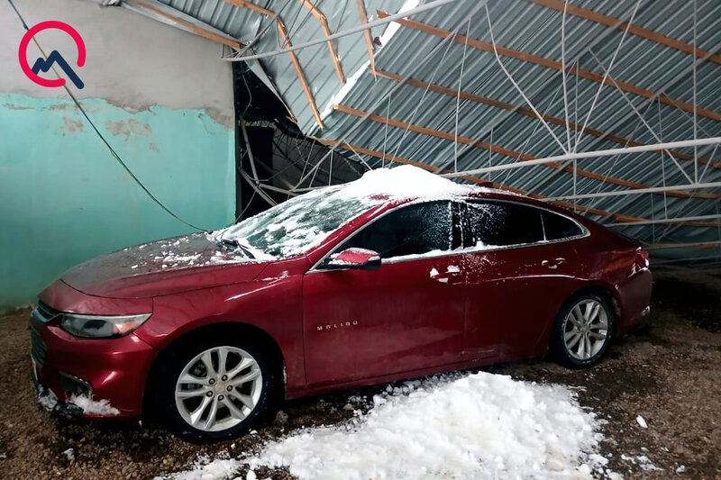 Güclü qar talvarı uçurdu - Maşınlar əzildi - Fotolar