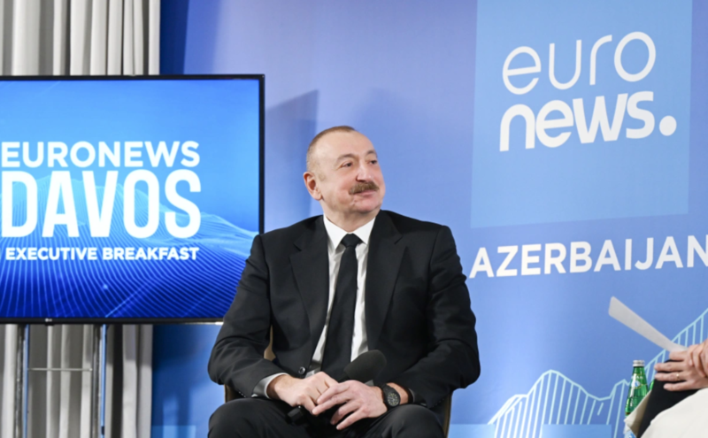 İlham Əliyev Davosda "Euronews" televiziyasına müsahibə verib