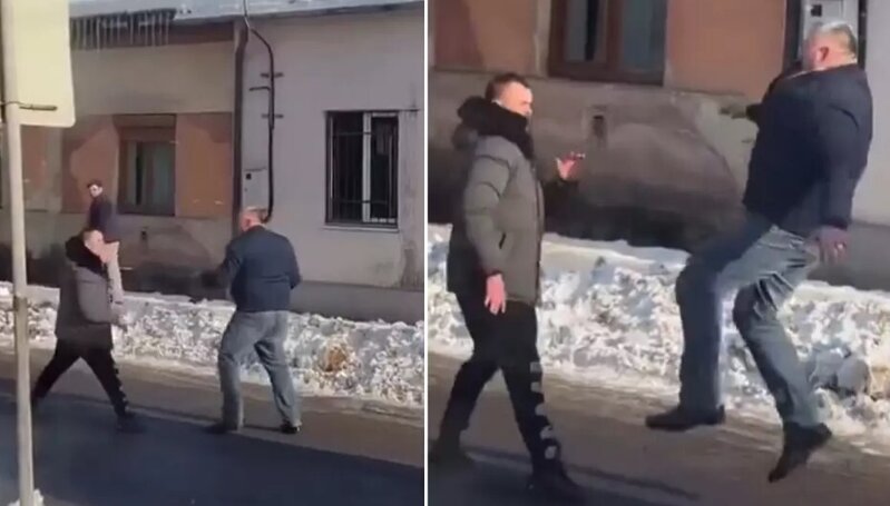 Yolda yaşanan qəribə dava sosial mediada gündəm oldu - VİDEO