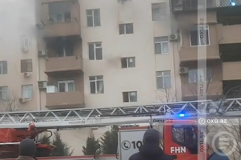 Bakıda yaşayış binasında baş verən yanğın söndürülüb
