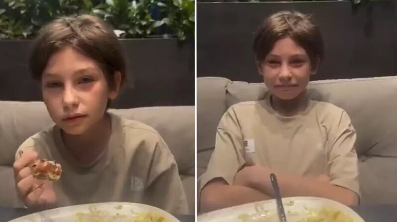 Uşağına donuz əti yedizdirdi, sosial mediada tənqid olundu - VİDEO