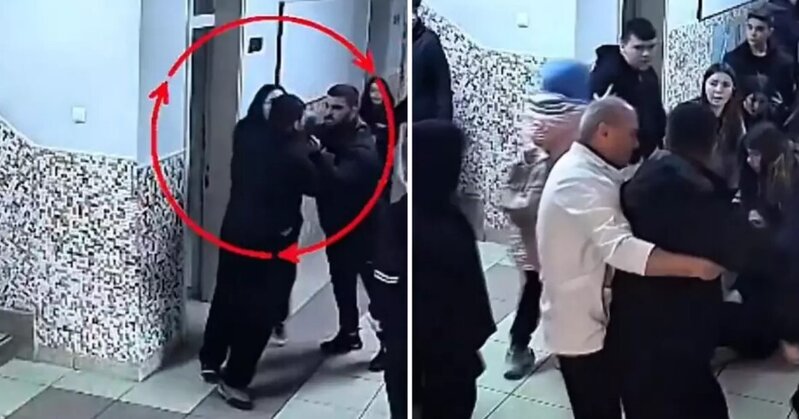 Qardaşına deyilən sözə görə məktəbə hücum etdi, iki şagirdi döydü - VİDEO