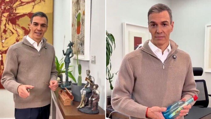 İspaniya Baş naziri Sanchez ofisindəki üç vazkeçilməz əşyasını paylaşdı - VİDEO