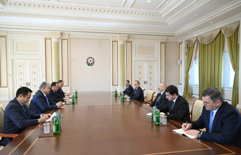 Azərbaycan Prezidenti Qazaxıstanın xarici işlər və nəqliyyat nazirlərini qəbul edib - FOTO