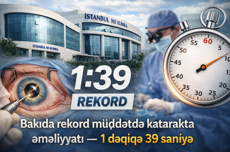 İnanılmaz nəticə: Bakıda katarakta əməliyyatı cəmi 1 dəqiqə 39 saniyəyə icra olundu