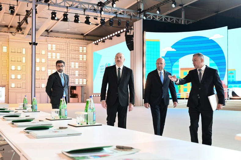 Prezident İlham Əliyev Bakı Olimpiya Stadionunun ərazisində WUF13 ilə bağlı görülən işlərlə tanış olub - FOTO