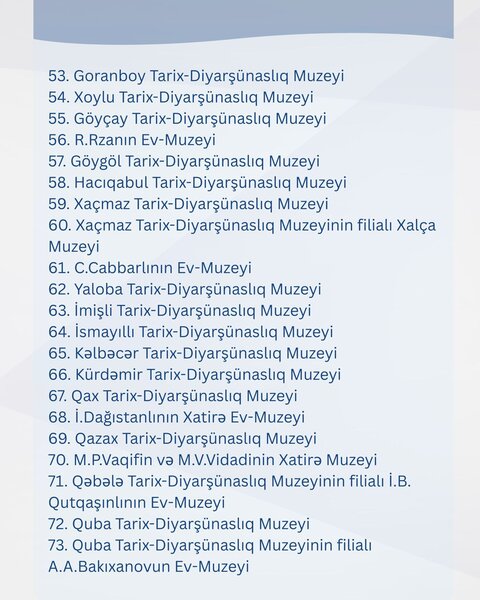 Mayın 18-i muzeylərə pulsuz gedə bilərsiniz