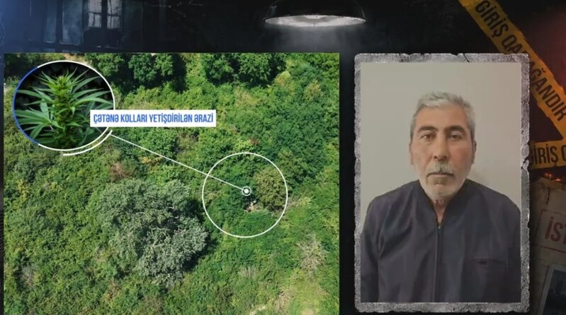 Qaxda çay sahilində çətənə kolu yetişdirən şəxsin saxlanılmasının ƏMƏLİYYAT GÖRÜNTÜSÜ