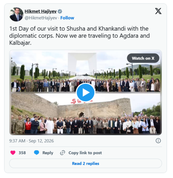 Diplomatik korpus nümayəndələrinin Qarabağ və Şərqi Zəngəzura səfəri başa çatıb - FOTO