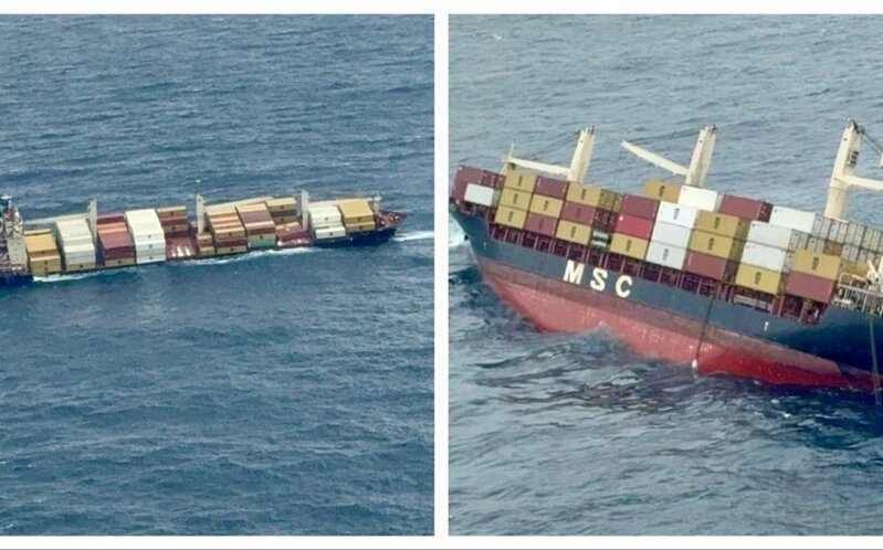 Hindistan sahillərində təhlükəli yük daşıyan konteyner gəmisi batıb