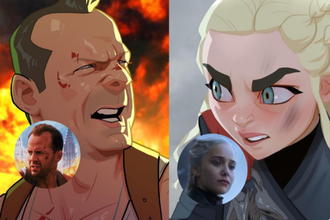 Məşhur kino ulduzları cizgi filmində olsaydılar - FOTO-VİDEO