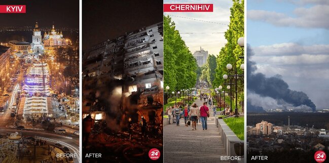 Ukrayna müharibədən ƏVVƏL və SONRA - FOTOLAR