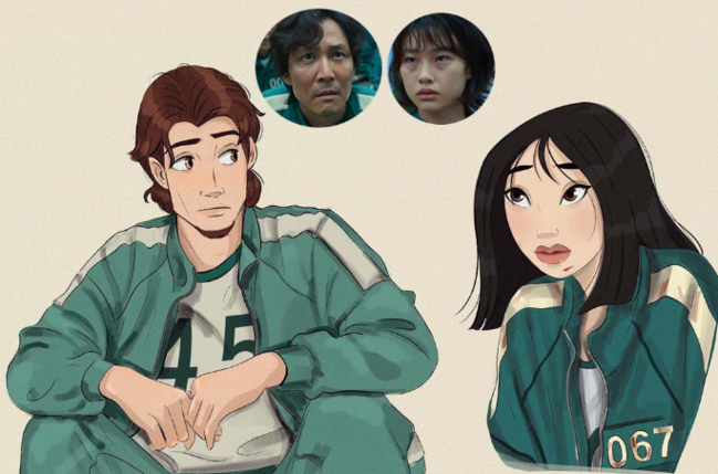 "Disney" personajları "Squid Game"də - FOTOLAR