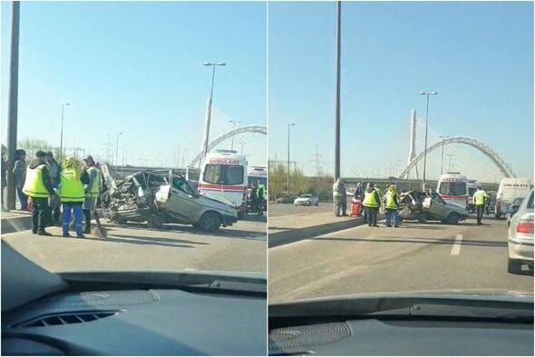 Bakı Olimpiya Stadionunun qarşısında qəza: Sıxlıq var - FOTO