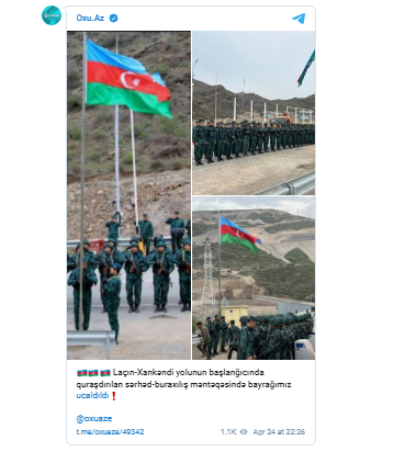 Yeni sərhəd-buraxılış məntəqəsində bayrağımız ucaldıldı - FOTO