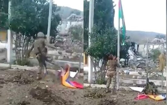 Suqovuşana bayraq sancan igidimiz: "Həm şərəfli, həm məsuliyyətli, həm də təhlükəli işdir" - FOTO/VİDEO