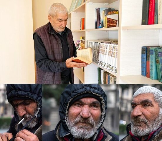 Küçədə yaşamağa məcbur olan 62 yaşlı kişi sığınacağa yerləşdirildi - FOTO