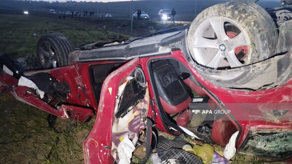 Şamaxıda BMW aşıb, bir ailənin üç üzvü həlak olub - FOTO