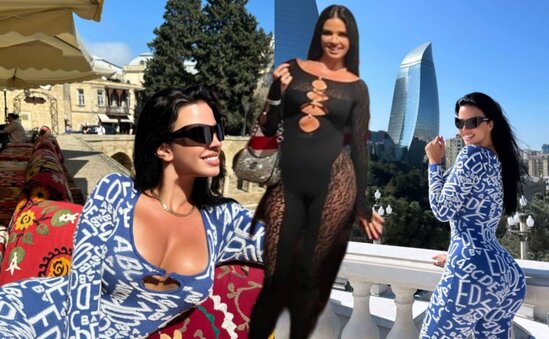 Xorvatiyalı gözəlin Bakı gəzintisi - Video+Fotolar