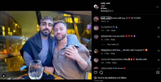 Azərbaycanlı aparıcı Amerikada həmcinsi ilə evləndi