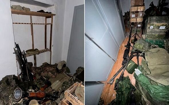 Xocalıda kitabxanadan çox sayda silah-sursat tapıldı - FOTO