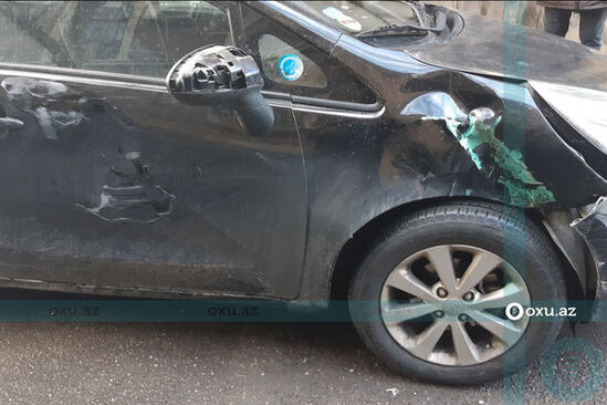 Səhər yeməyi taksi sürücüsünə baha başa gəldi: Bakının mərkəzində qəza - FOTO