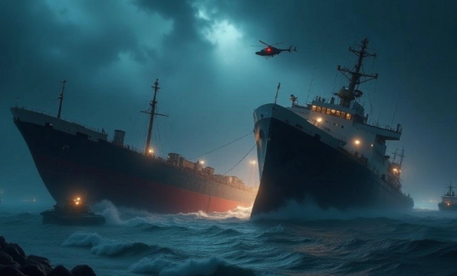 Çin sahillərində yük gəmisi batıb