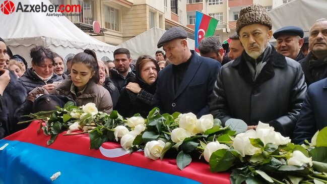 Şəhid Orxan Əsgərovun dəfn mərasimindən son görüntülər