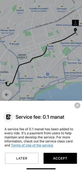 Taksi qiymətlərinə yeni xidmət haqqı əlavə edildi (FOTO)