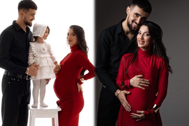 Azərbaycanlı futbolçu xanımı və qızı ilə fotosessiya etdirdi