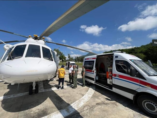 Qəbələdən Bakıya helikopterlə təxliyə olundu - Fotolar