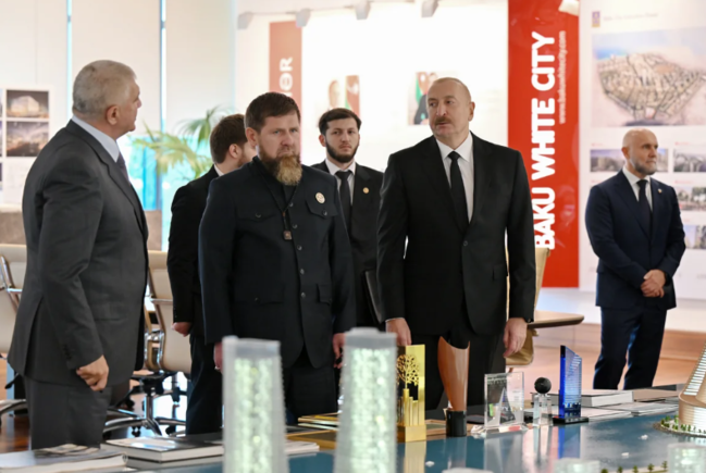İlham Əliyev və Ramzan Kadırov "Bakı Ağ Şəhər"də olublar - Foto