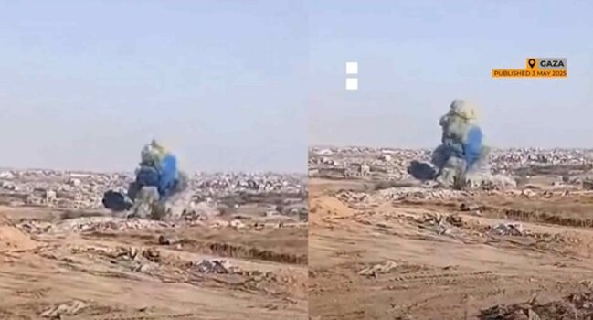 Uşağın cinsiyyətini öyrənmək üçün əraziyə rəngli bomba atdılar - VİDEO