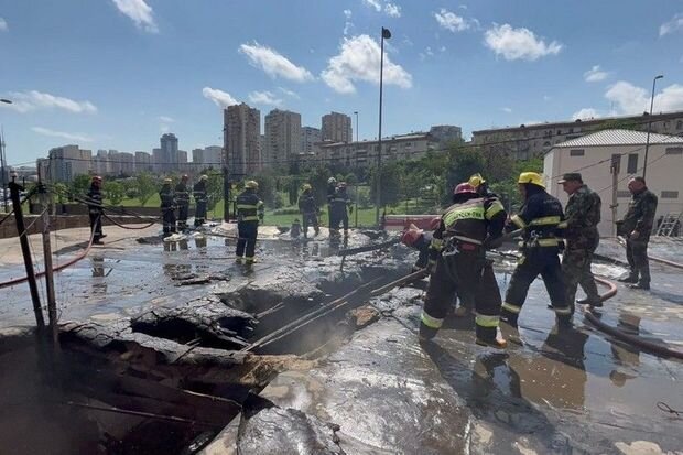 Bakıda partlayış zamanı iki nəfər xəsarət alıb - YENİLƏNİB + FOTO/VİDEO