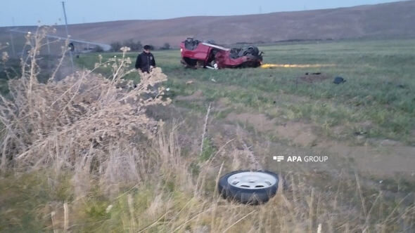 Şamaxıda BMW aşıb, bir ailənin üç üzvü həlak olub - FOTO