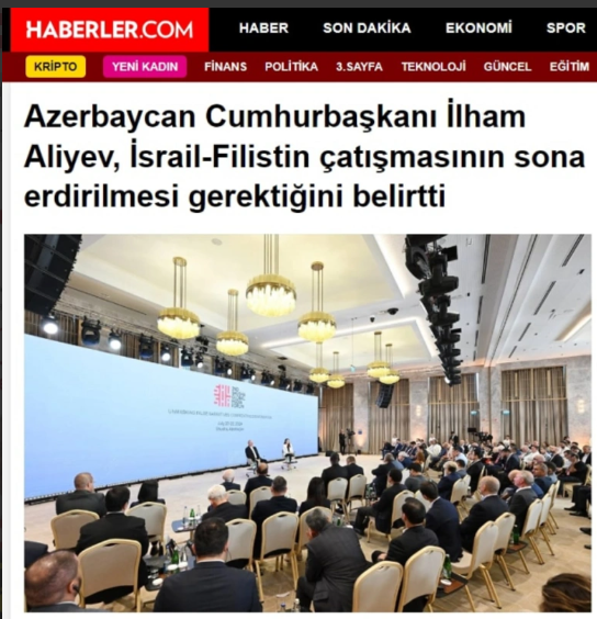 Türkiyə mediası İlham Əliyevin Şuşa mediaforumundakı çıxışını geniş işıqlandırıb