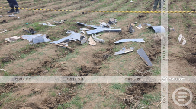 İran dronunun Naxçıvanda düşdüyü yerdən FOTOLAR
