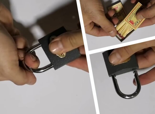 Kibritlə 10 saniyəyə qıfılı BELƏ açmaq olar - FOTO-VİDEO