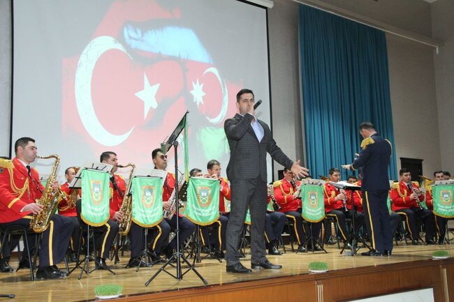 Hərbi orkestrlə "Qardaşlıq Marşı" ifa olundu - FOTOLAR