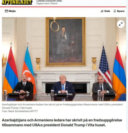 İsveç mətbuatı Azərbaycan və Ermənistan liderlərinin Donald Tramp ilə görüşündən yazıb