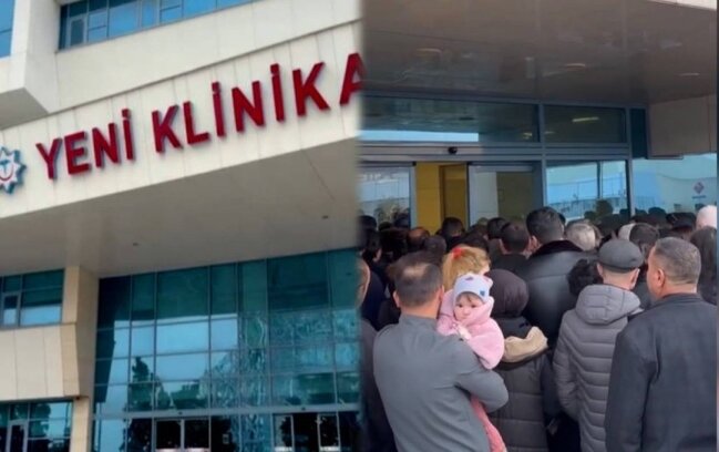 "Yeni klinika"nın qarşısında növbə problemi - Video