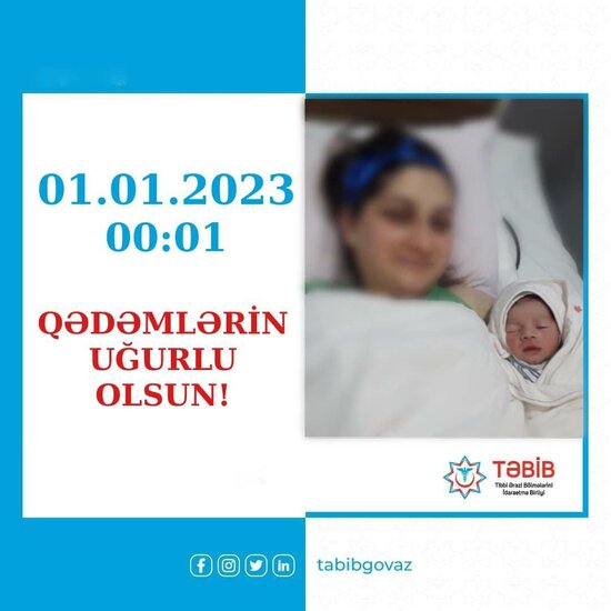 Azərbaycanda ilin ilk körpəsi dünyaya gəldi