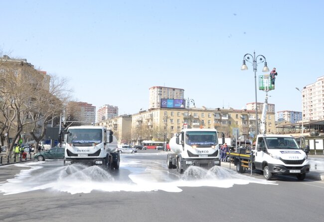 Bu gün Bakının 545 küçəsi yuyuldu