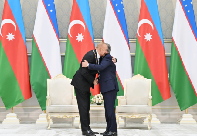Daşkənddə Azərbaycan və Özbəkistan prezidentlərinin təltifolunma mərasimi keçirilib - FOTO